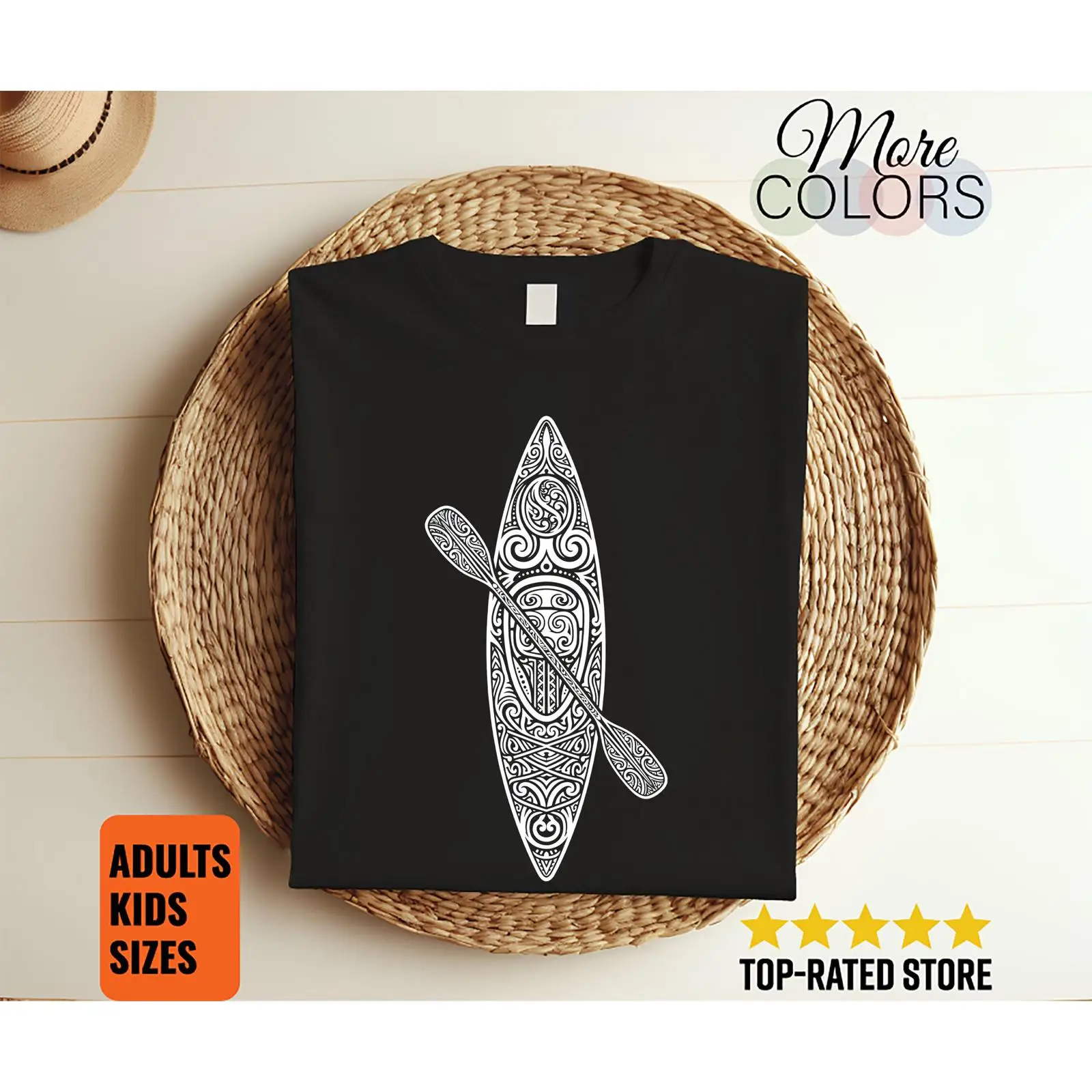 Outdoor Adventure Ideas - Maglietta Tribal Kayak Canoe, Abbigliamento per