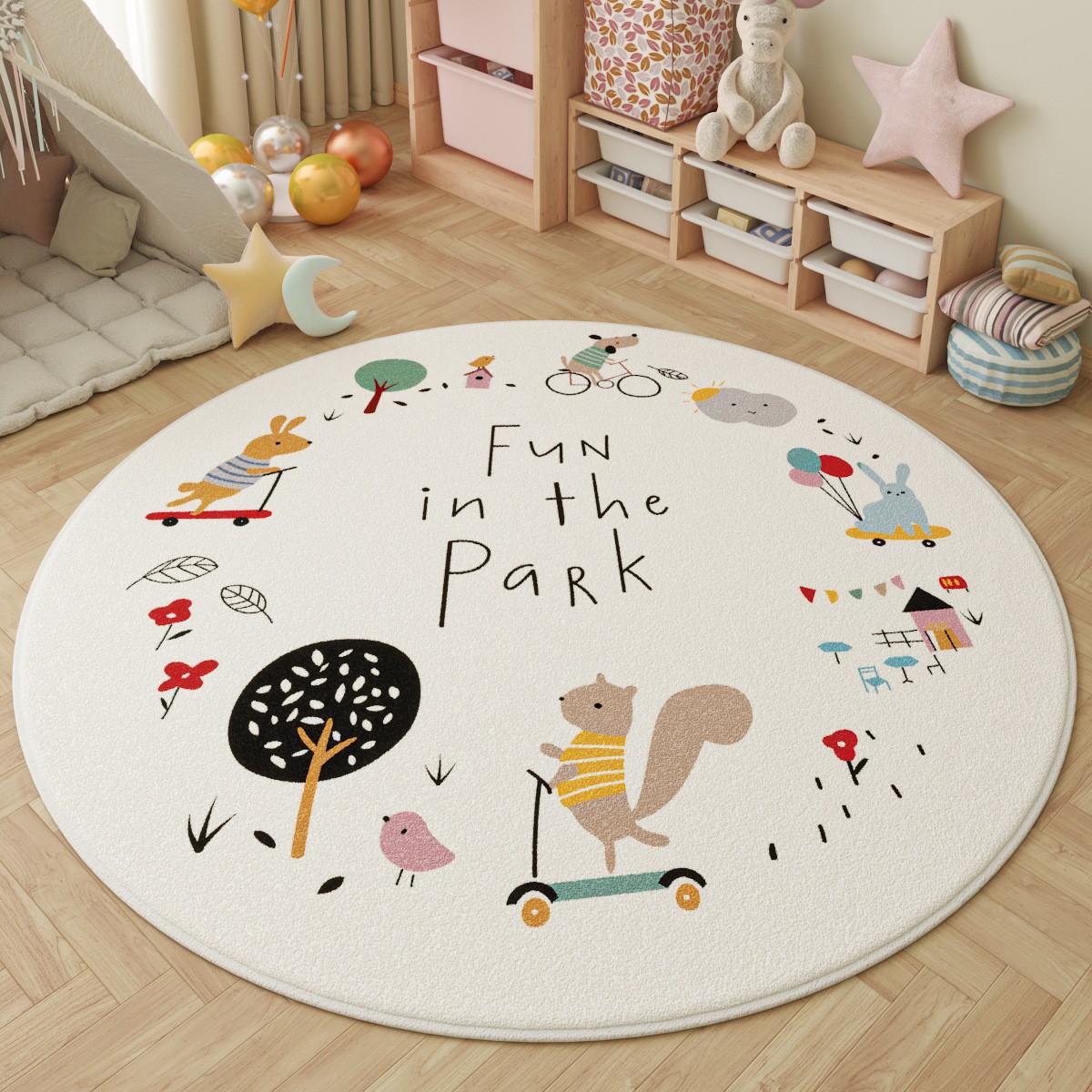 Outdoor Adventure With Kids - Tappeto Rotondo per Bambini 'Divertimento al